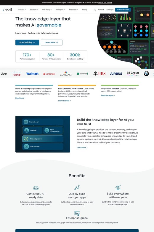 Portrait website preview for graph data platform