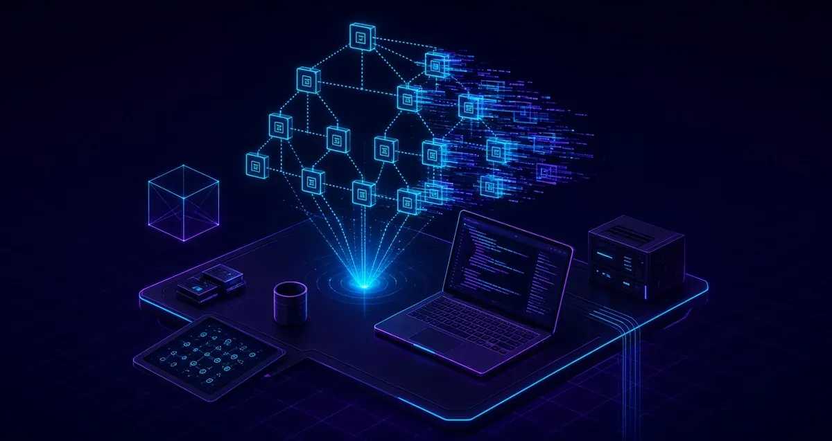 Editorial illustration of duplicated Astro scoped CSS layers on a developer workstation.